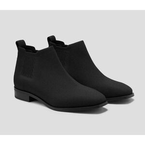 VIVAIA Ryan Chelsea Knit Ankle Boots Womens EU 39 Black Water Resistant EUC